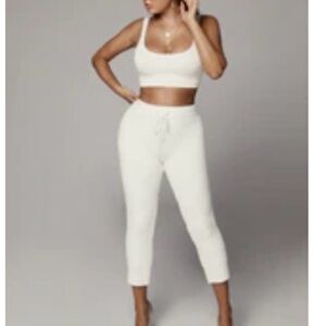 JLUXLABEL Cream Knit Lounge Pants